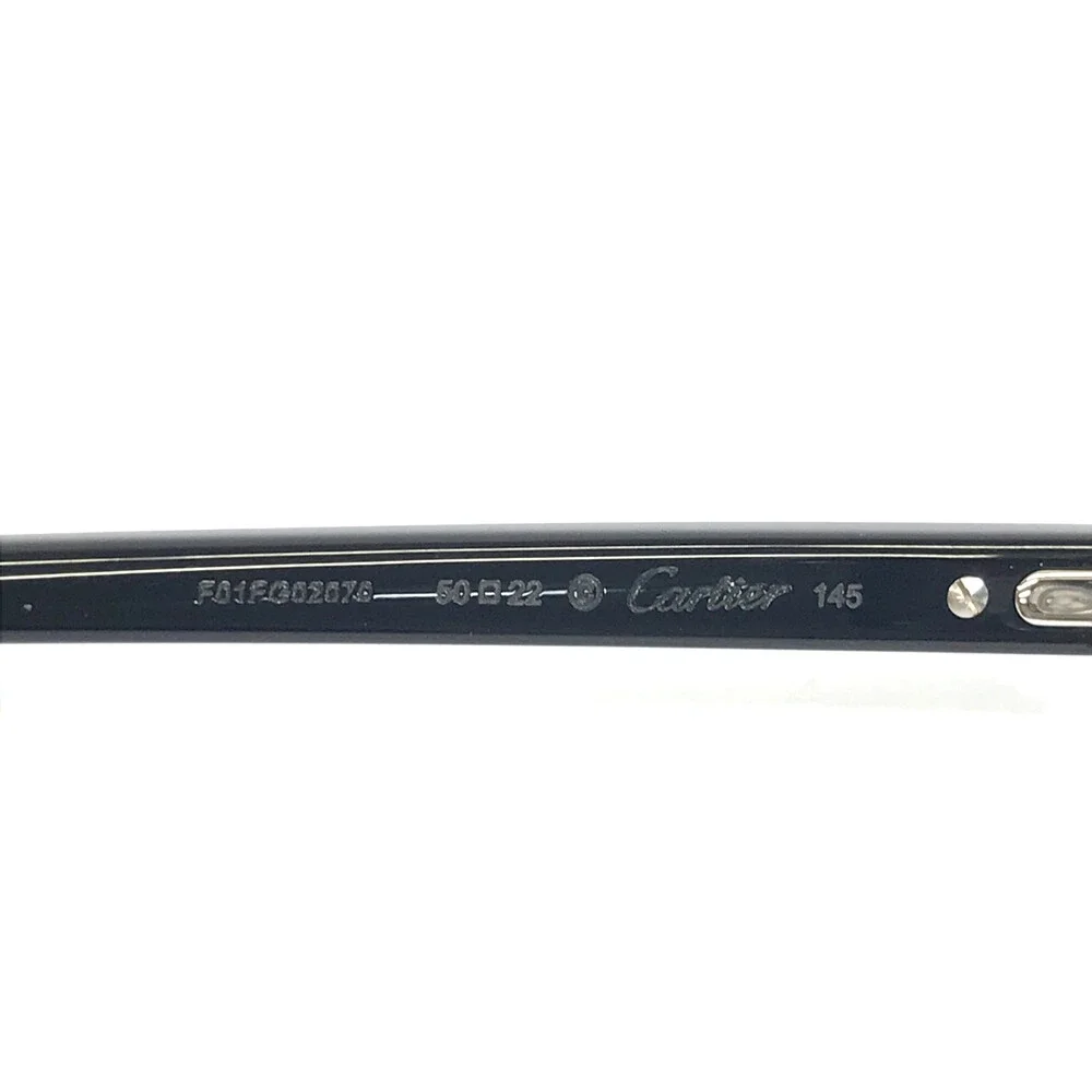 Cartier Eyeglasses Frames CT0312O 001 Black Silver Round Full Rim 50-22-145